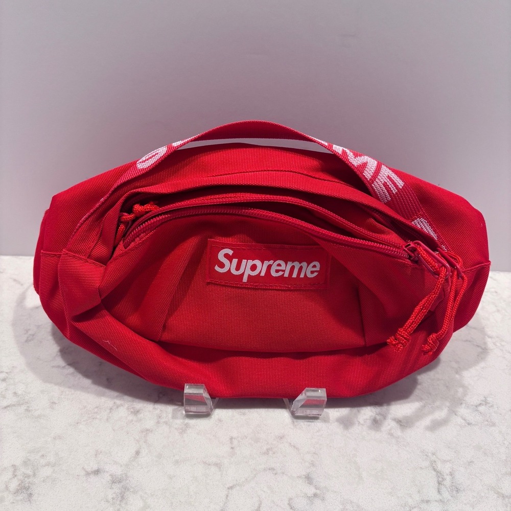 Supreme Waist Bag Red Cordura Fabric Box Logo SS18 Fanny Pack Belt Bag Mens